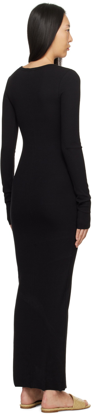 ÉTERNE Black Crewneck Maxi Dress