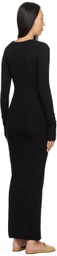 ÉTERNE Black Crewneck Maxi Dress