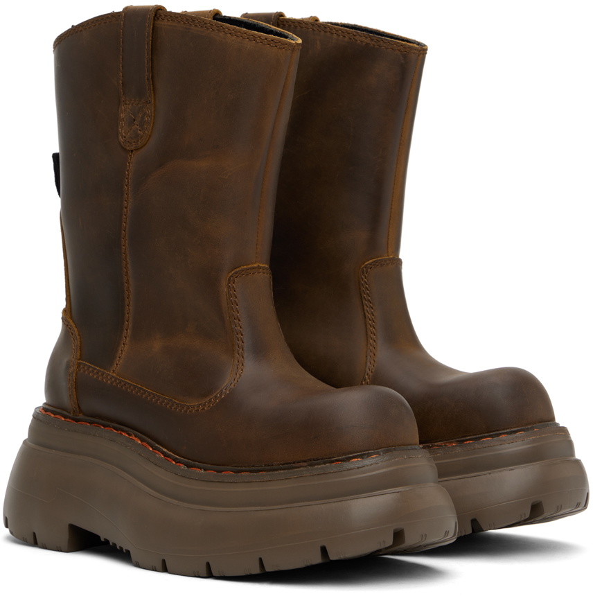 R13 Brown Chunky Workwear Boots