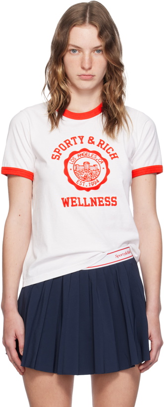 Photo: Sporty & Rich White & Red Emblem T-Shirt