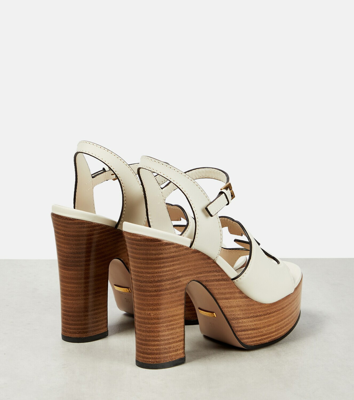 Gucci - Interlocking G leather platform sandals Gucci