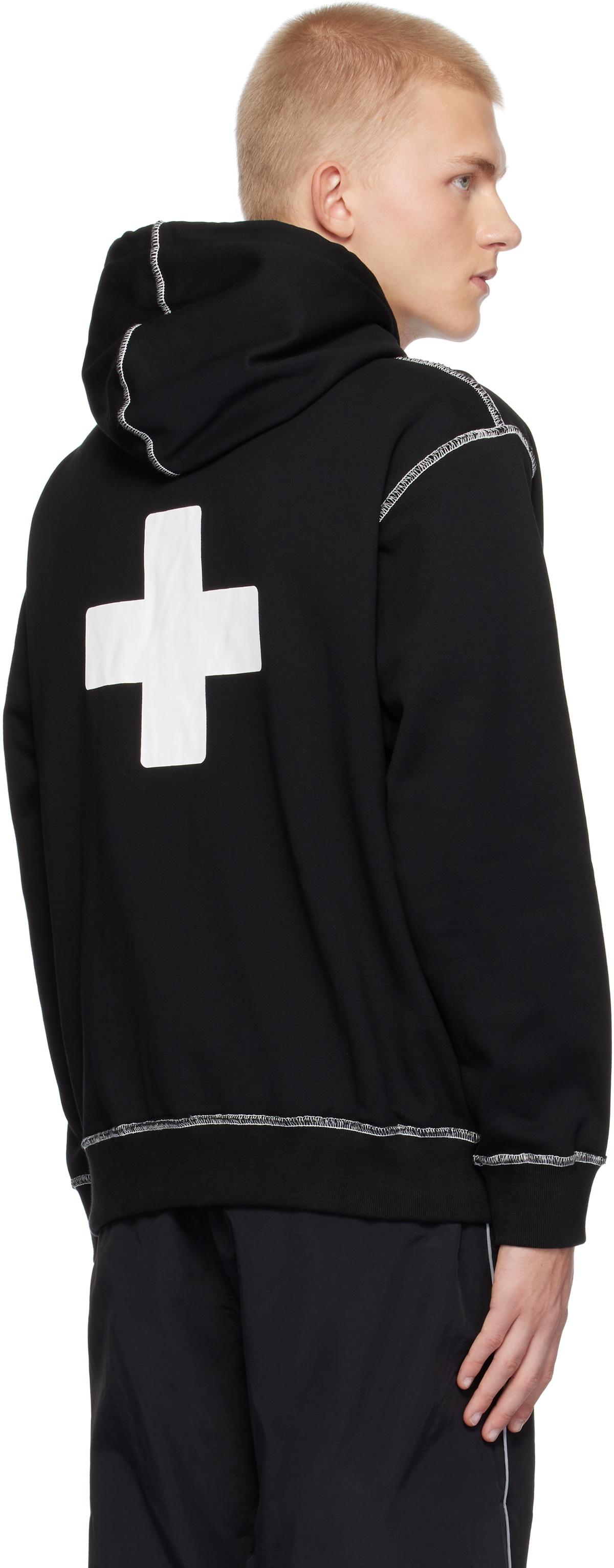 PLACES+FACES Black Contrast Stitch Hoodie