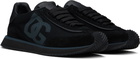 Dolce&Gabbana Black Mixed-Material 'DG' Cushion Sneakers