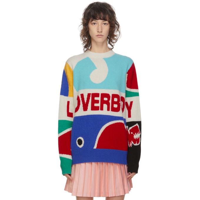 Charles Jeffrey Loverboy Multicolor Knit Logo Graphic Sweater