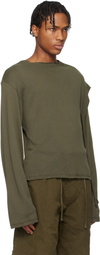 Ottolinger Green Deconstructed Linen Longsleeve T-shirt