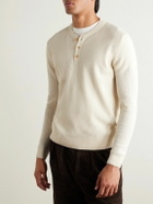 Incotex - Zanone Slim-Fit Ribbed Virgin Wool Henley Sweater - Neutrals