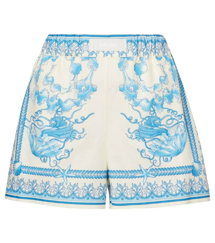 Photo: Versace Underwater Barocco cotton poplin shorts