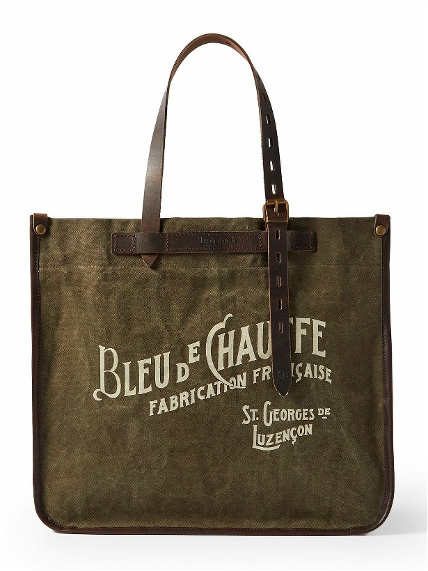 Photo: Bleu de Chauffe - Bazar Leather-Trimmed Printed Cotton-Blend Canvas Tote Bag