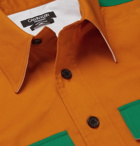 CALVIN KLEIN 205W39NYC - Contrast-Trimmed Cotton-Gabardine Shirt - Men - Orange