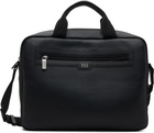 BOSS Black Grained Faux-Leather Briefcase