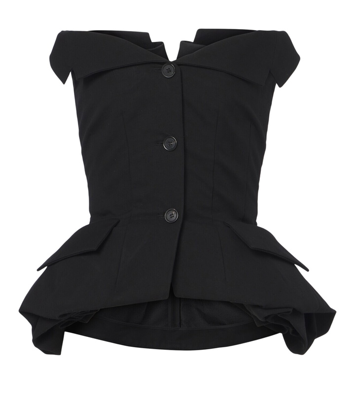 Photo: Magda Butrym Peplum cotton bustier top