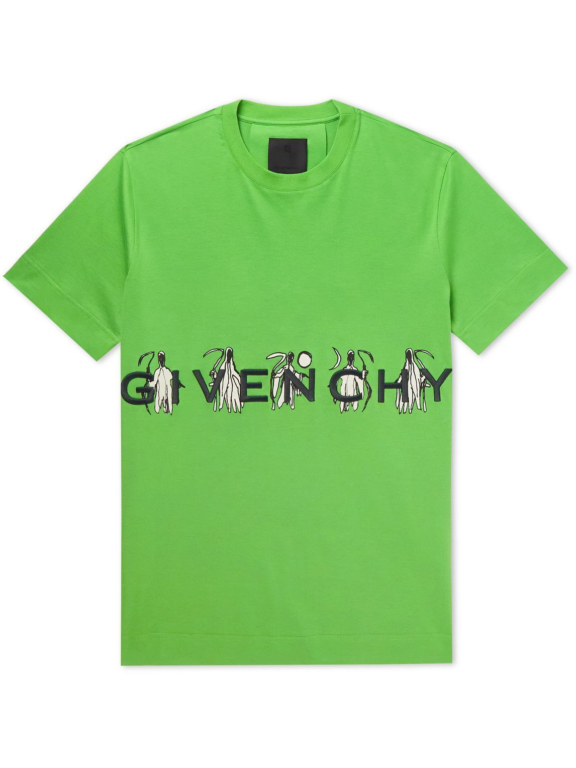 Givenchy - Josh Smith Logo-Embroidered Cotton-Jersey T-Shirt - Green  Givenchy