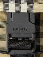 Burberry - Murray Logo-Embossed Checked Shell Leather-Trimmed Backpacks