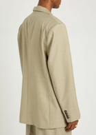 Ronny Kobo 1988 Double-breasted Woven Blazer Taupe