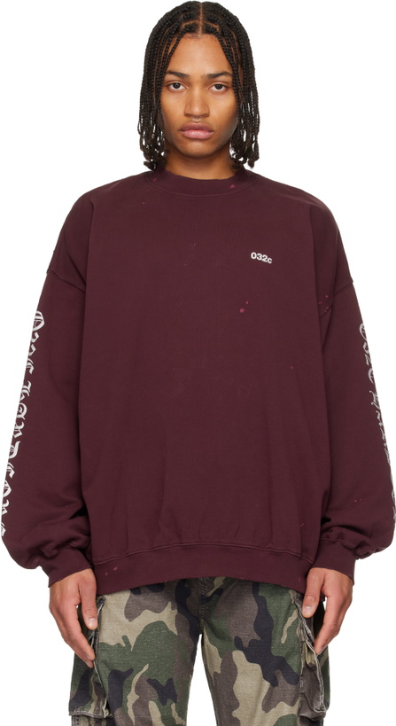Photo: 032c Burgundy Hardcore Since 2001 Oversized Sweatshirt