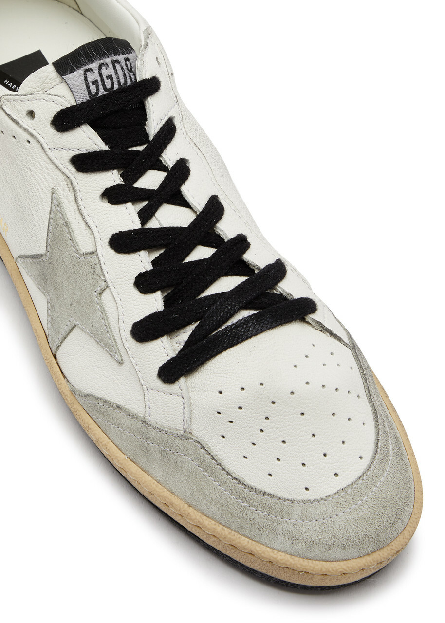 Golden Goose Ball Star Distressed Leather Sneakers White