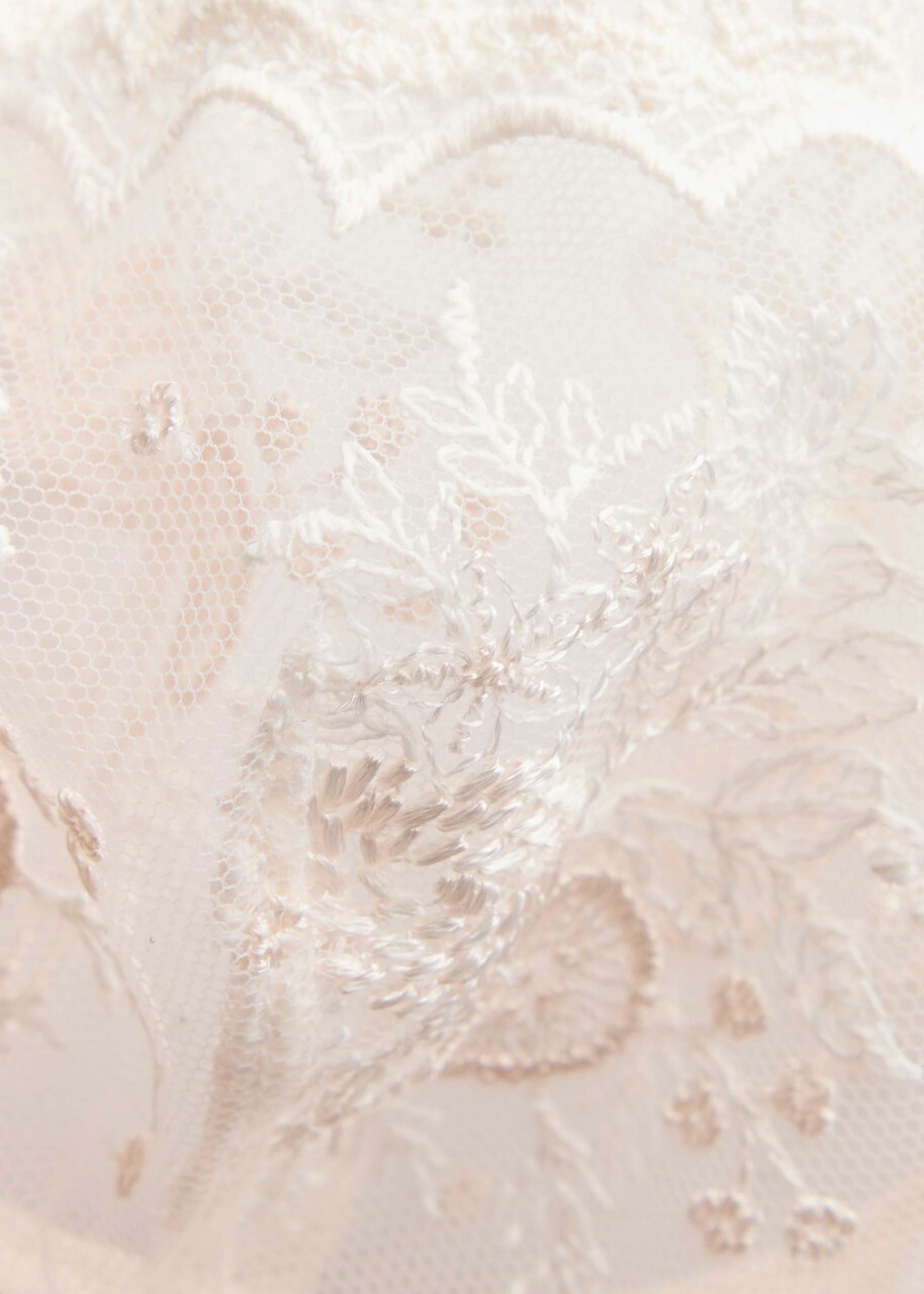 Simone PÉRÈLE Intrigue Embroidered Tulle Underwired bra Light Pink
