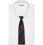 Bigi - 8cm Striped Silk and Wool-Blend Tie - Blue