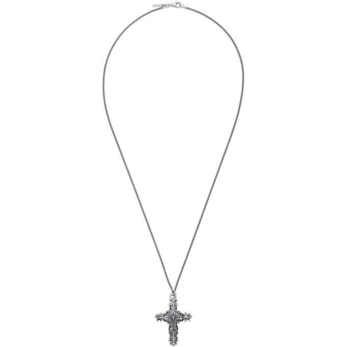 Photo: Emanuele Bicocchi Silver Large Gothic Cross Necklace