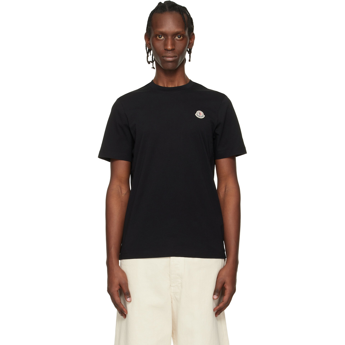 Moncler Three-Pack Black Logo Patch Cotton T-shirts
