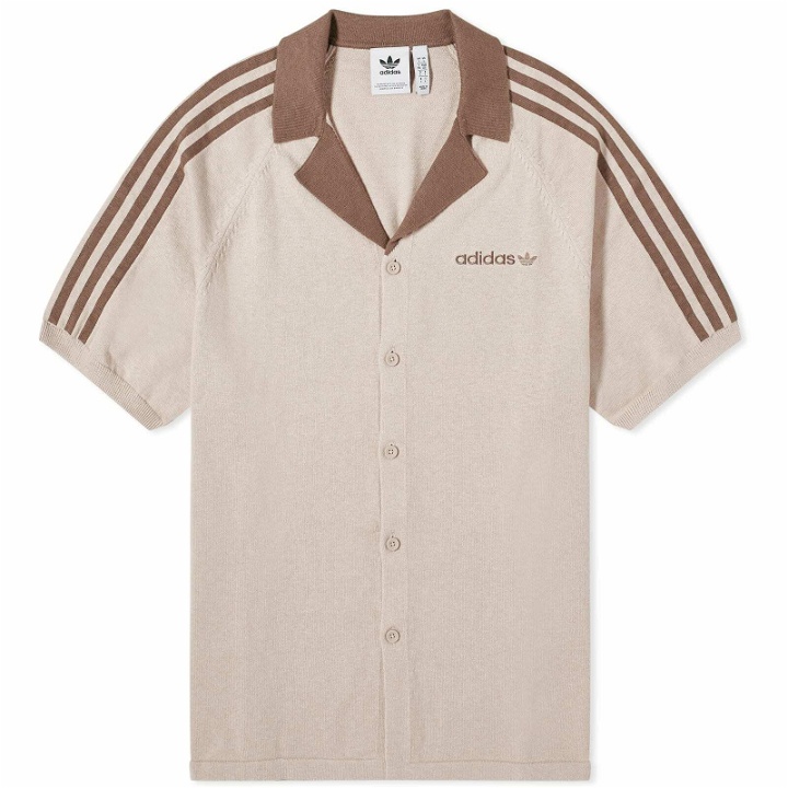 Photo: Adidas Men's Knitted T-shirt in Wonder Taupe