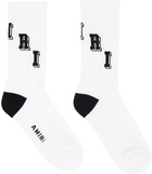 AMIRI White & Black Collegiate Socks