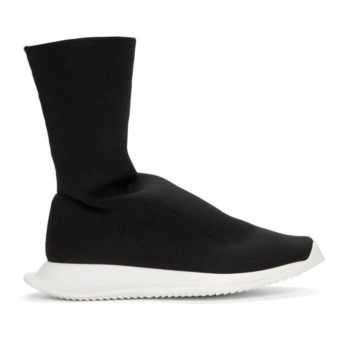 Rick Owens Drkshdw Black Low Runner Stretch Sock Sneakers Rick