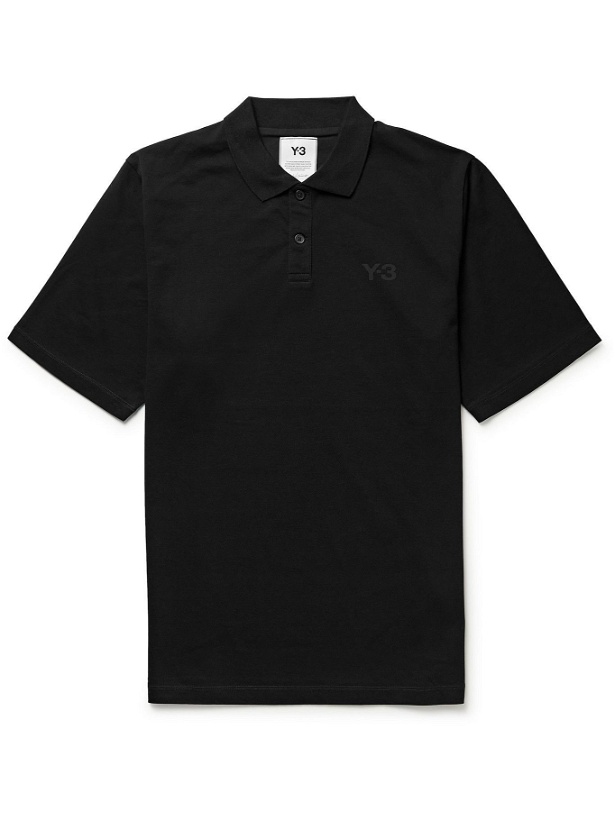 Photo: Y-3 - Logo-Appliquéd Cotton-Piqué Polo Shirt - Black