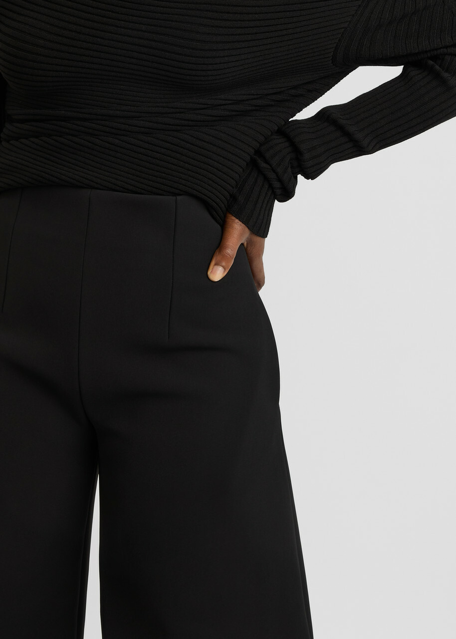 A.W.A.K.E Mode Wide-leg Crepe Trousers Black 16 (UK16 / XL)