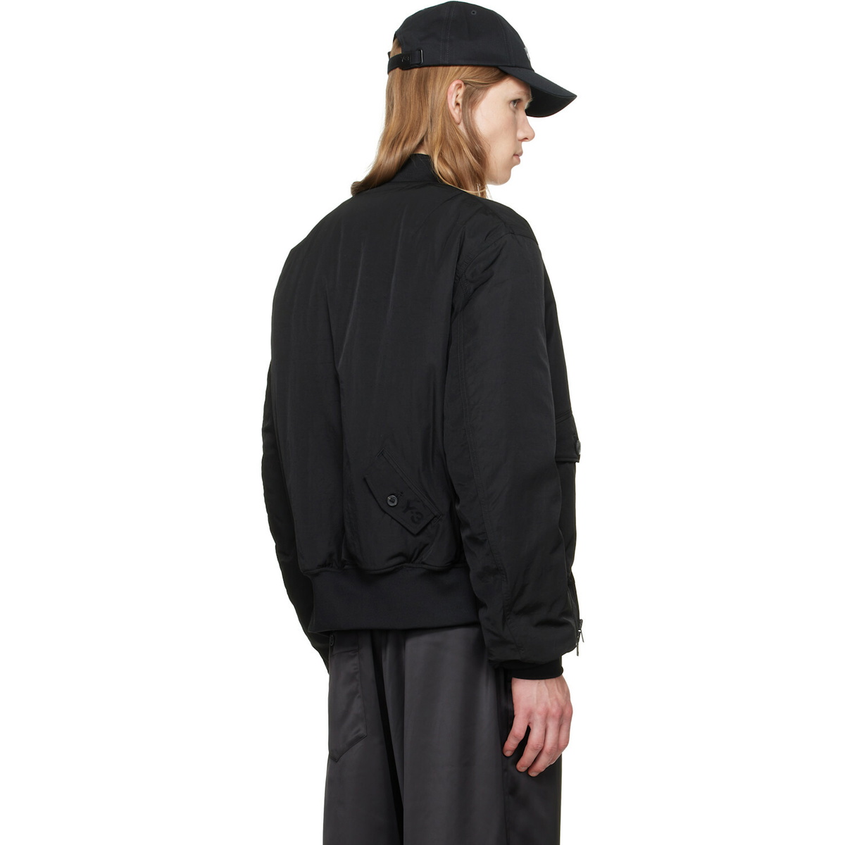 Y-3 Black Cargo Bomber Jacket
