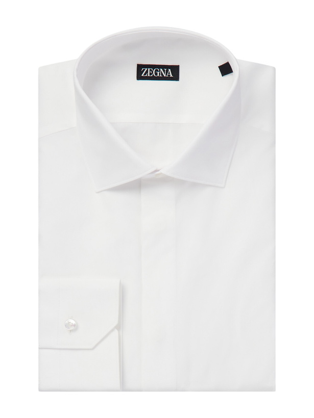 Photo: Zegna - Trofeo Cotton-Poplin Shirt - White