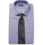 TOM FORD - Navy Slim-Fit Prince of Wales Checked Cotton-Poplin Shirt - Blue