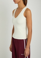 Tala 365 Ribbed V-neck Stretch-modal Vest Off White