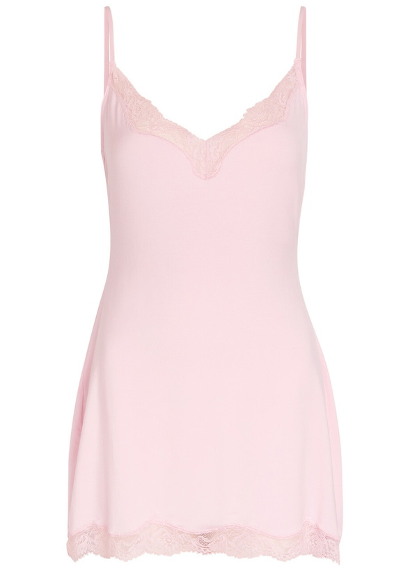 Photo: Skims Lace-trim Stretch-modal Mini Dress Multicoloured