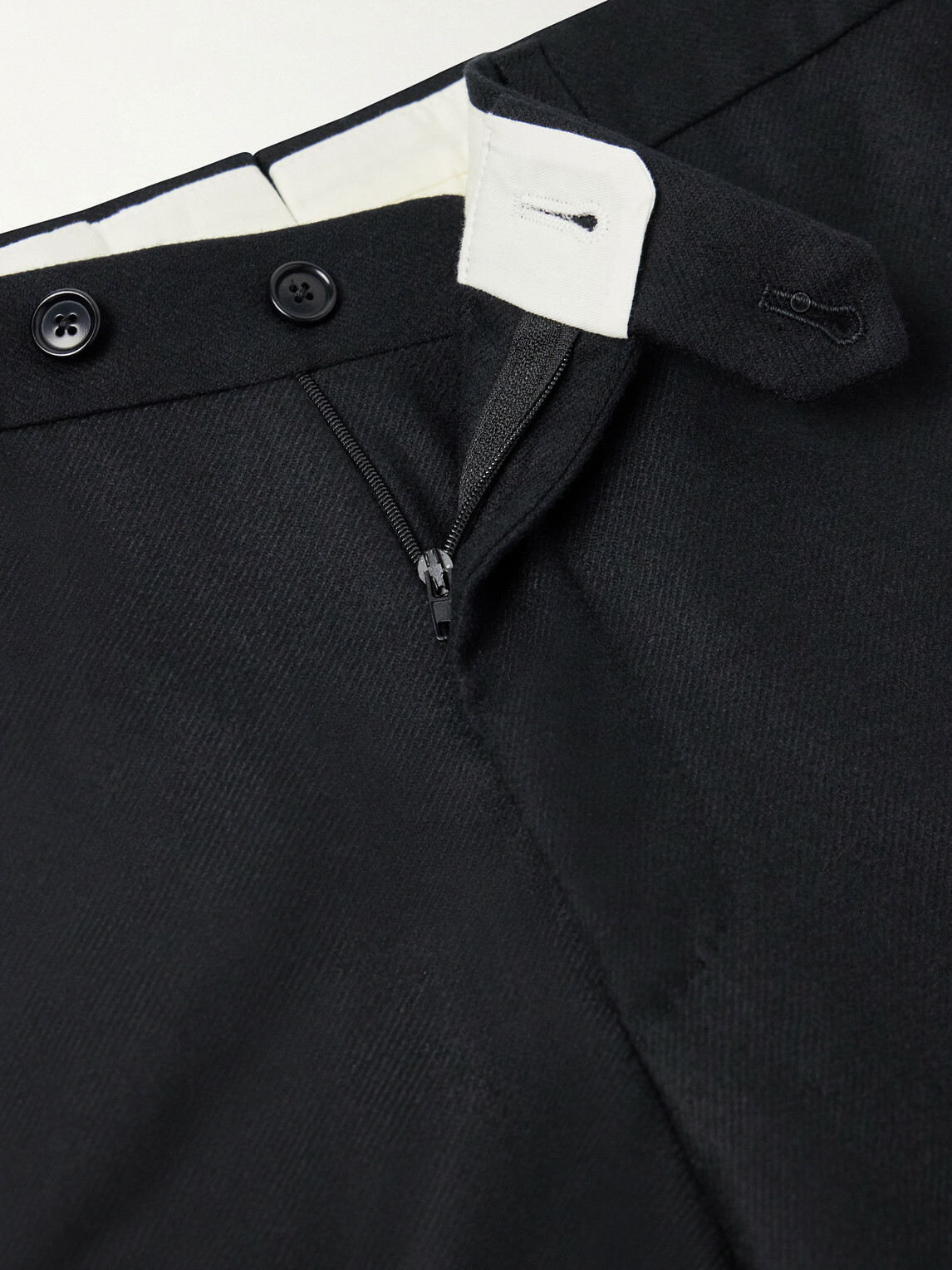 De Petrillo - Straight-Leg Wool and Cashmere-Blend Suit Trousers - Black