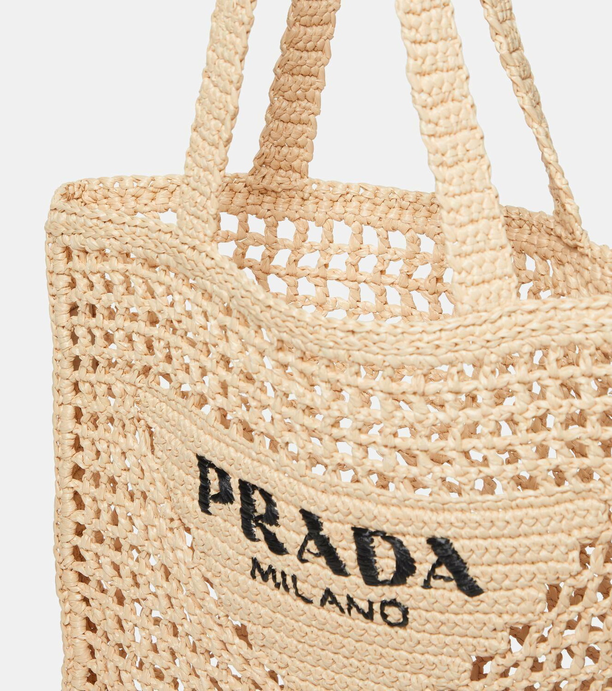 Prada Small logo raffia tote Prada