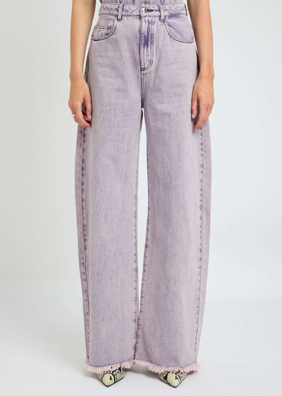 Marques' Almeida Fray-trimmed Wide-leg Jeans Lilac