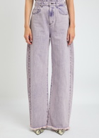 Marques' Almeida Fray-trimmed Wide-leg Jeans Lilac