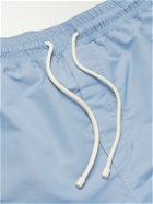 Brunello Cucinelli - Straight-Leg Mid-Length Logo-Embroidered Swim Shorts - Blue
