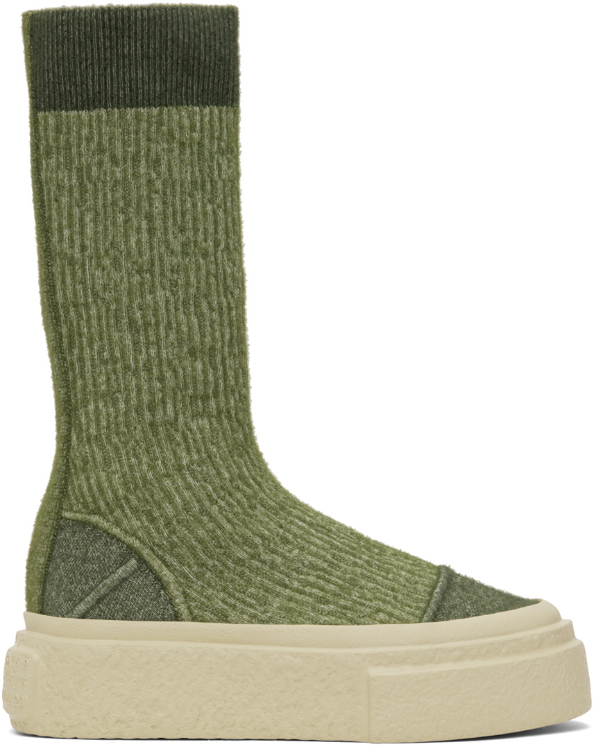 スニーカー MM6 PULL-ON SNEAKER IN LEATHER AND STRETCH KNIT MM6 Maison Margiela Sneakers with sock | Men's Shoes | Vitkac