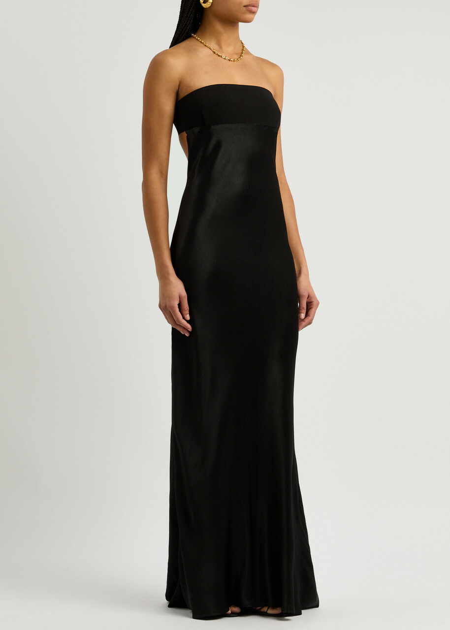 Bec & Bridge Zari Strapless Satin Maxi Dress Black BEC + BRIDGE