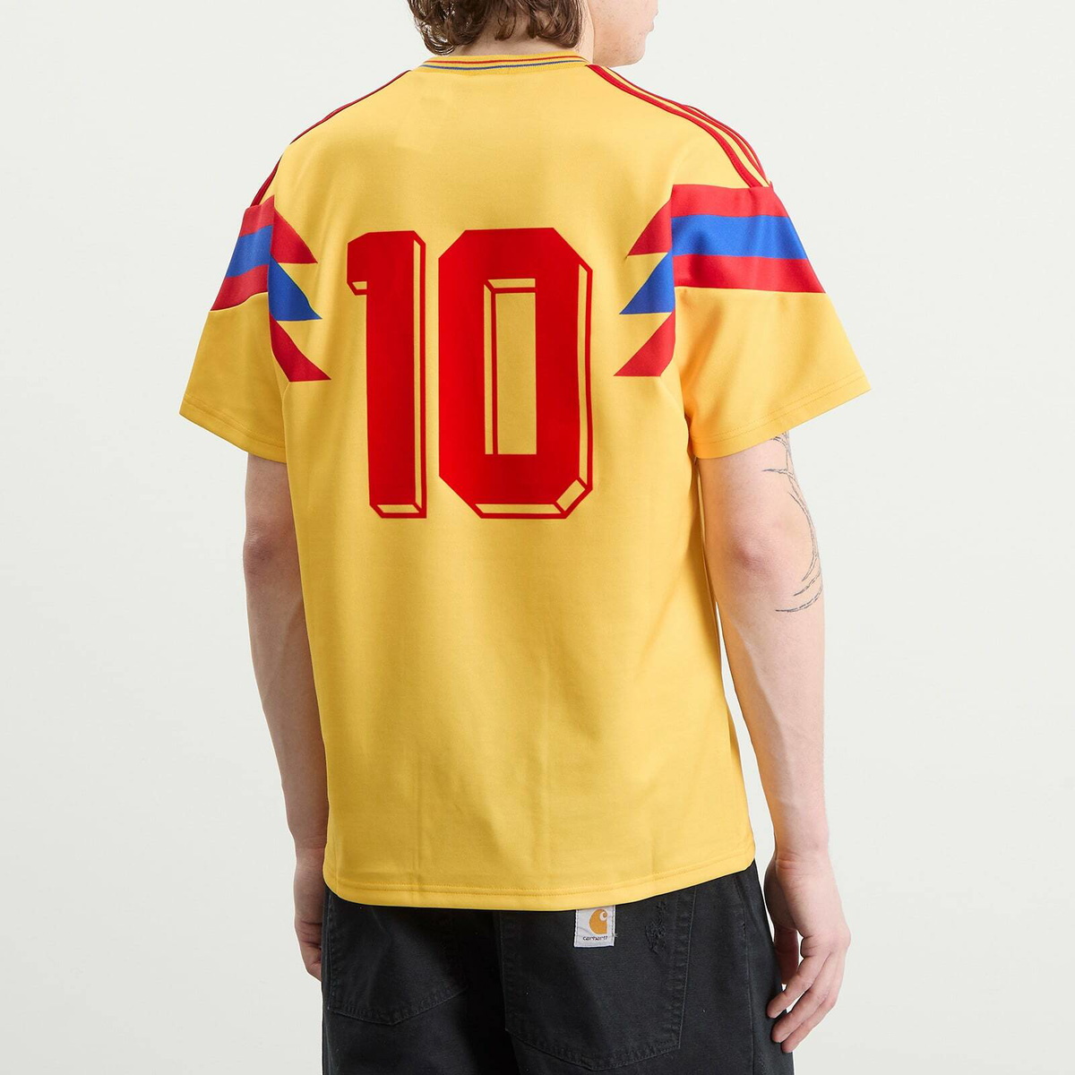 Adidas Men's Colombia 1990 Away Jersey Top in Bold Gold