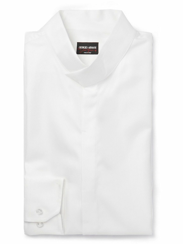 Photo: Giorgio Armani - Cotton-Poplin Tuxedo Shirt - White