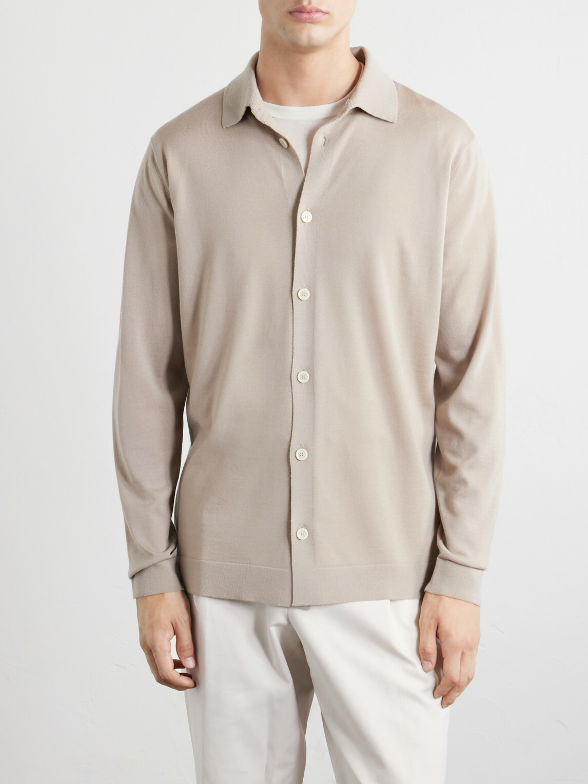 Lardini - Virgin Wool Polo Shirt - Neutrals