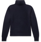 Mr P. - Ribbed Virgin Wool Rollneck Sweater - Blue