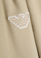 Emporio Armani Logo-appliquéd Piqué Cotton-blend Sweatpants Beige