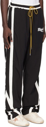 Rhude Black & Off-White Ski Track Pants