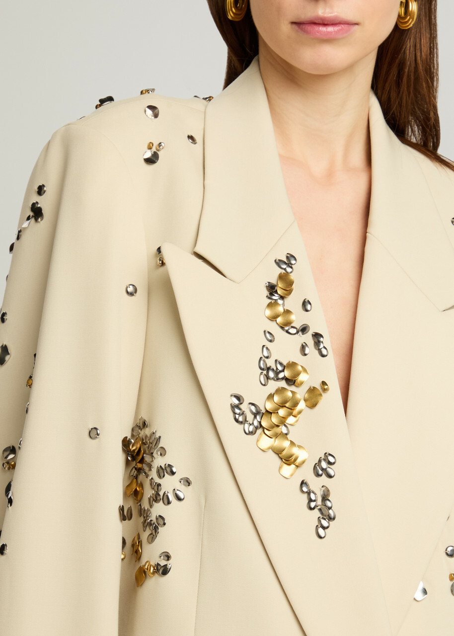 Dries Van Noten Blink Embellished Double-breasted Wool Blazer