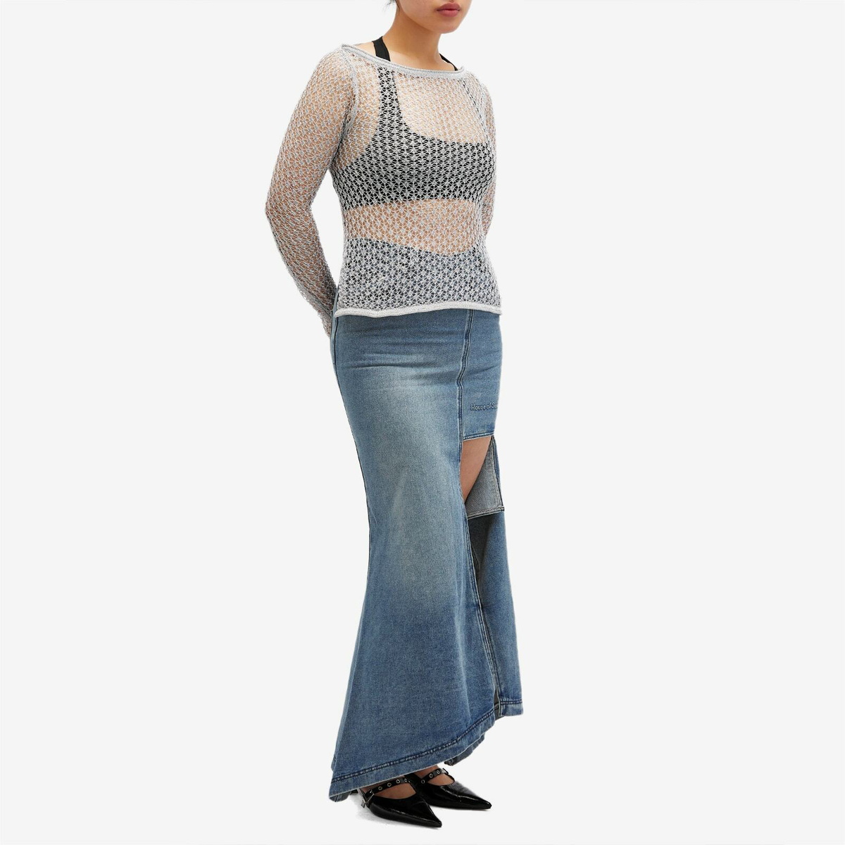 House Of Sunny Women's Silver Plated Knit in Chrome