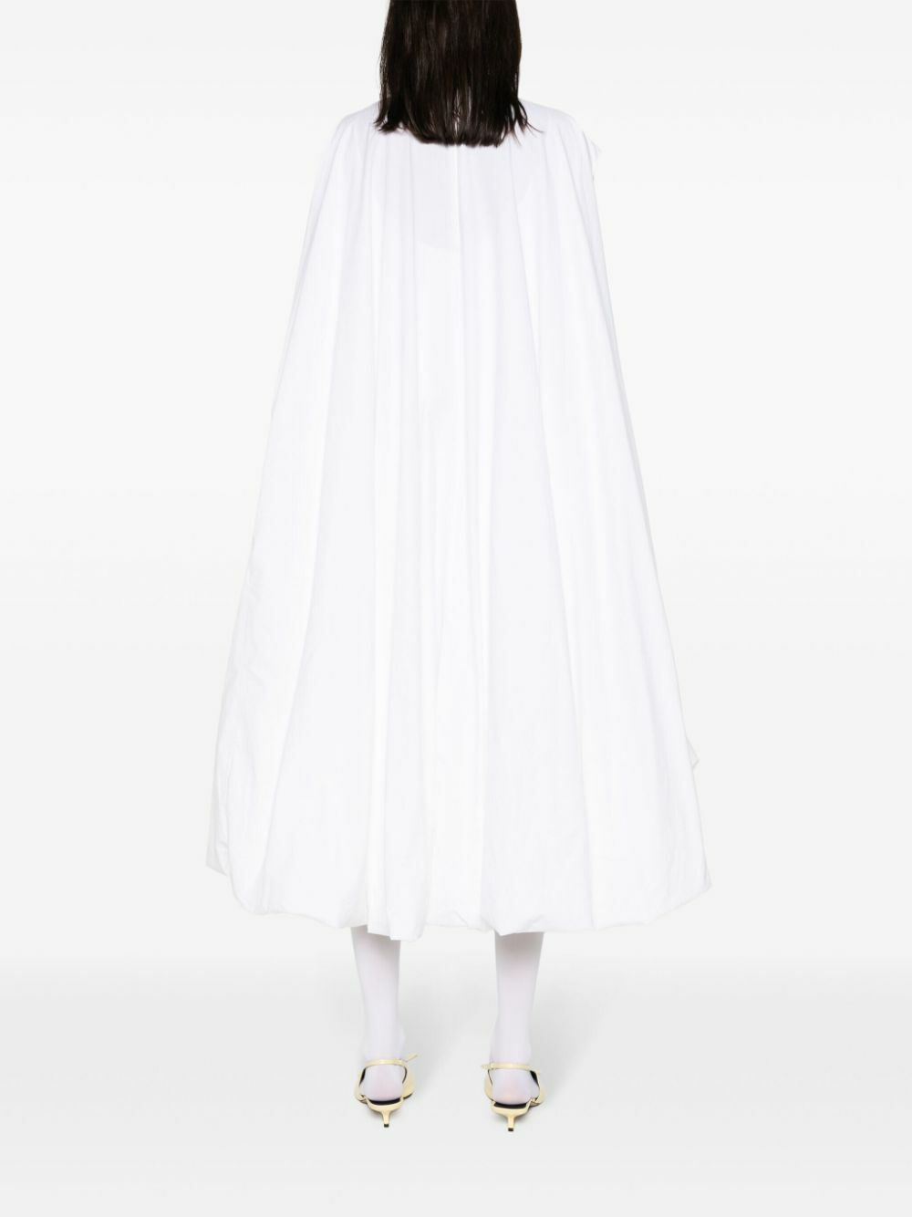 The Row White Tadao Ruffled Poplin Dress